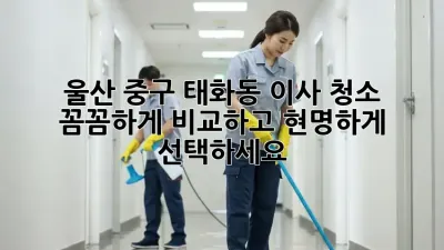 울산 중구 태화동 이사 청소: 꼼꼼하게 비교하고 현명하게 선택하세요!